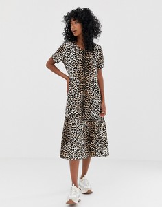 Свободное платье с леопардовым принтом Moves By Minimum - Мульти