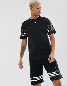 Черная футболка с логотипом-трилистником adidas Originals DU8145 - Черный