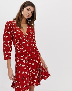 Платье мини с запахом и сборками ASOS DESIGN - Мульти