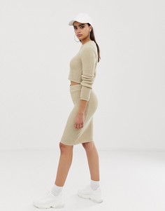 Трикотажная юбка-карандаш от комплекта ASOS DESIGN - Бежевый