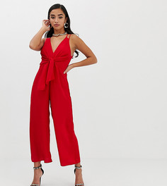 Комбинезон с широкими штанинами ASOS DESIGN Petite - Красный