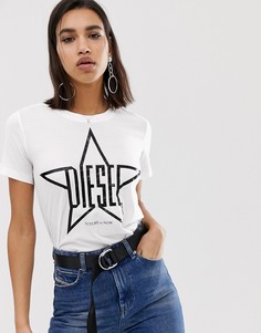Рубашка с логотипом и звездным принтом Diesel - Белый