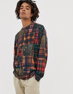 Oversize-лонгслив с клетчатым принтом в стиле пэчворк ASOS DESIGN - Мульти