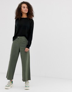 Укороченные джинсы цвета хаки с завышенной талией Miss Selfridge - Зеленый