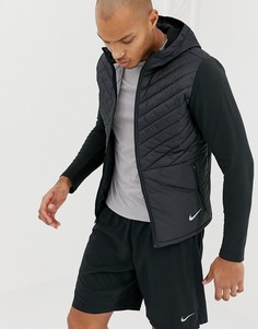 Черная дутая куртка с капюшоном Nike Running AH0544-010 - Черный