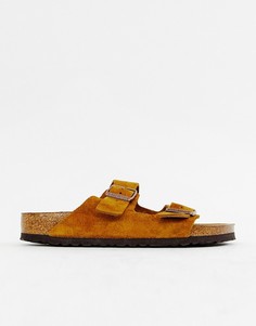 Замшевые сандалии рыжего цвета Birkenstock Arizona - Оранжевый
