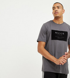 Серая футболка с велюровым логотипом Nicce tall эксклюзивно для ASOS - Серый