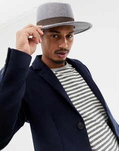 Серая меланжевая шляпа с лентой ASOS DESIGN - Серый