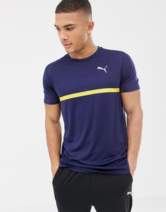 Темно-синяя футболка с принтом Puma Running 516944-07 - Темно-синий
