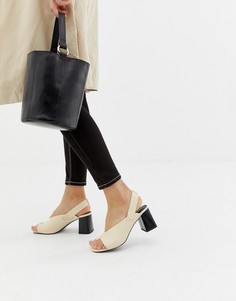 Босоножки на блочном каблуке с петлей для большого пальца ASOS DESIGN Howdy - Светло-бежевый