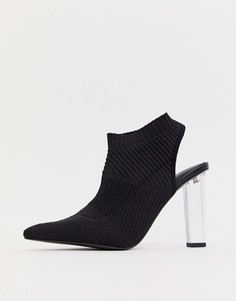 Туфли на высоком каблуке с трикотажным верхом ASOS DESIGN Posey - Черный