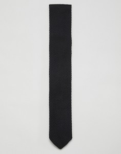 Черный трикотажный галстук Twisted Tailor - Черный