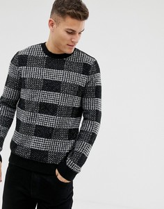 Джемпер в черно-белую клетку Burton Menswear - Черный