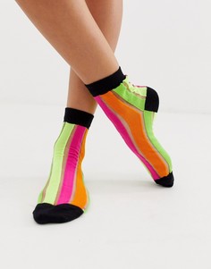 Носки с неоновыми полосками ASOS DESIGN - Бежевый