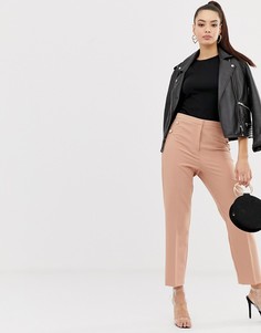 Узкие брюки с пуговицами ASOS DESIGN - Светло-бежевый