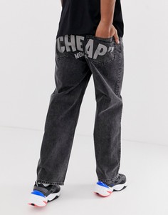 Черные свободные джинсы со светоотражающим логотипом Cheap Monday - Серый