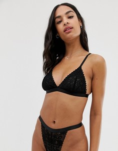 Кружевной бюстгальтер с цветочным рисунком Glamorous - Черный