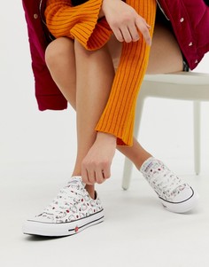 Белые кроссовки с принтом Converse x Hello Kitty Chuck Taylor Ox - Белый
