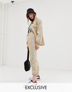 Бежевые джоггеры с надписью Monki - Бежевый