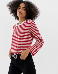Белый oversize-лонгслив Monki - Мульти