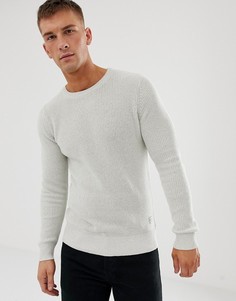 Джемпер в рубчик с круглым вырезом Jack and Jones Originals - Серый