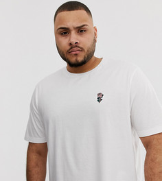 Белая футболка с вышивкой розы River Island Big & Tall - Белый