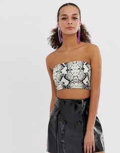 Топ бандо с принтом под кожу змеи Miss Selfridge - Мульти