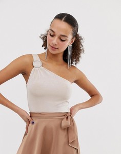 Боди на одно плечо Miss Selfridge - Золотой