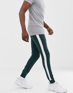 Зеленые облегающие джоггеры с полосками по бокам ASOS DESIGN - Зеленый