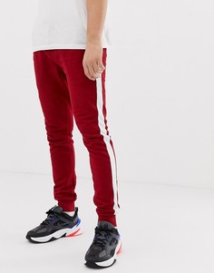 Красные джоггеры скинни с полосками по бокам ASOS DESIGN - Красный