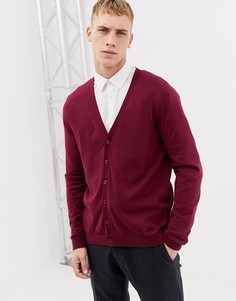 Бордовый хлопковый кардиган ASOS DESIGN - Красный