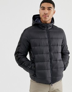 Черная дутая куртка с капюшоном Armani Exchange - Черный
