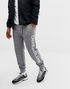 Серые спортивные штаны с логотипом сбоку Calvin Klein Jeans - Серый
