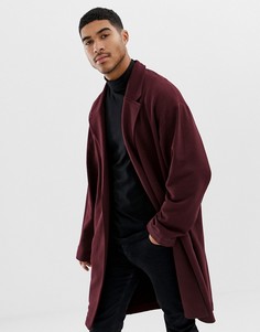 Бордовая трикотажная oversize-куртка ASOS DESIGN - Красный