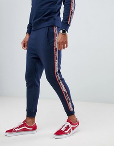 Облегающие джоггеры с отделкой Jack & Jones Originals - Темно-синий