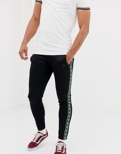 Джоггеры с принтом на полосках Jack & Jones Core - Черный