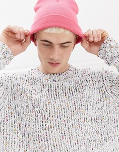 Белый свободный вязаный джемпер с ворсом из шенили ASOS DESIGN - Белый