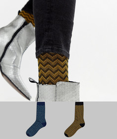 2 пары носков с блестками и шевронами ASOS DESIGN - Мульти
