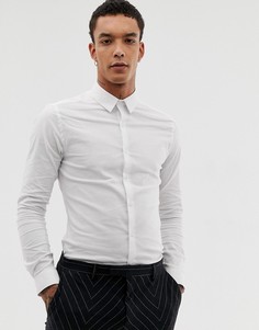 Белая приталенная рубашка Twisted Tailor - Белый