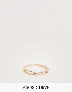 Золотистое кольцо на большой палец ASOS DESIGN Curve - Золотой