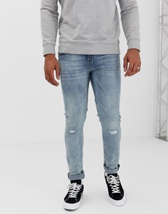 Джинсы скинни с рваными коленями Cheap Monday - Синий