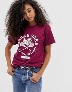 Свободная футболка с принтом в винтажном стиле Daisy Street cedar oaks - Красный