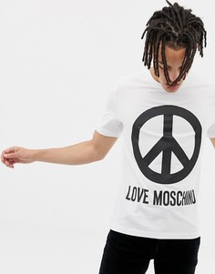 Белая футболка с логотипом Love Moschino - Белый