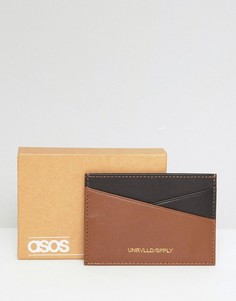 Коричневый кожаный кошелек для карт ASOS DESIGN - Коричневый