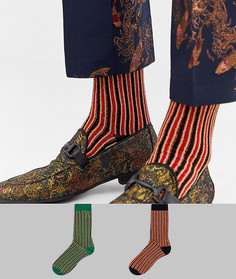 2 пары носков в блестящую вертикальную полоску ASOS DESIGN - Мульти