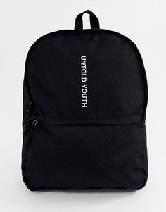 Черный рюкзак с надписью untold youth ASOS DESIGN - Черный