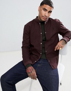 Бордовая рубашка с воротником в стиле бомбер Fred Perry - Красный
