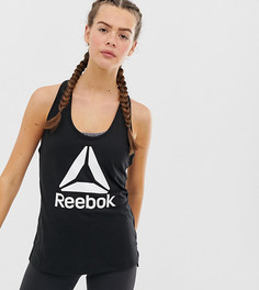 Черная спортивная майка с логотипом Reebok - Черный