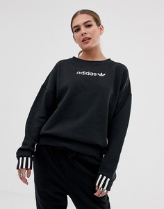 Черный флисовый свитшот adidas Originals Coeeze - Черный