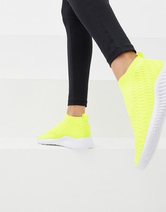 Неоново-желтые кроссовки с эффектом носков ASOS DESIGN Display - Желтый